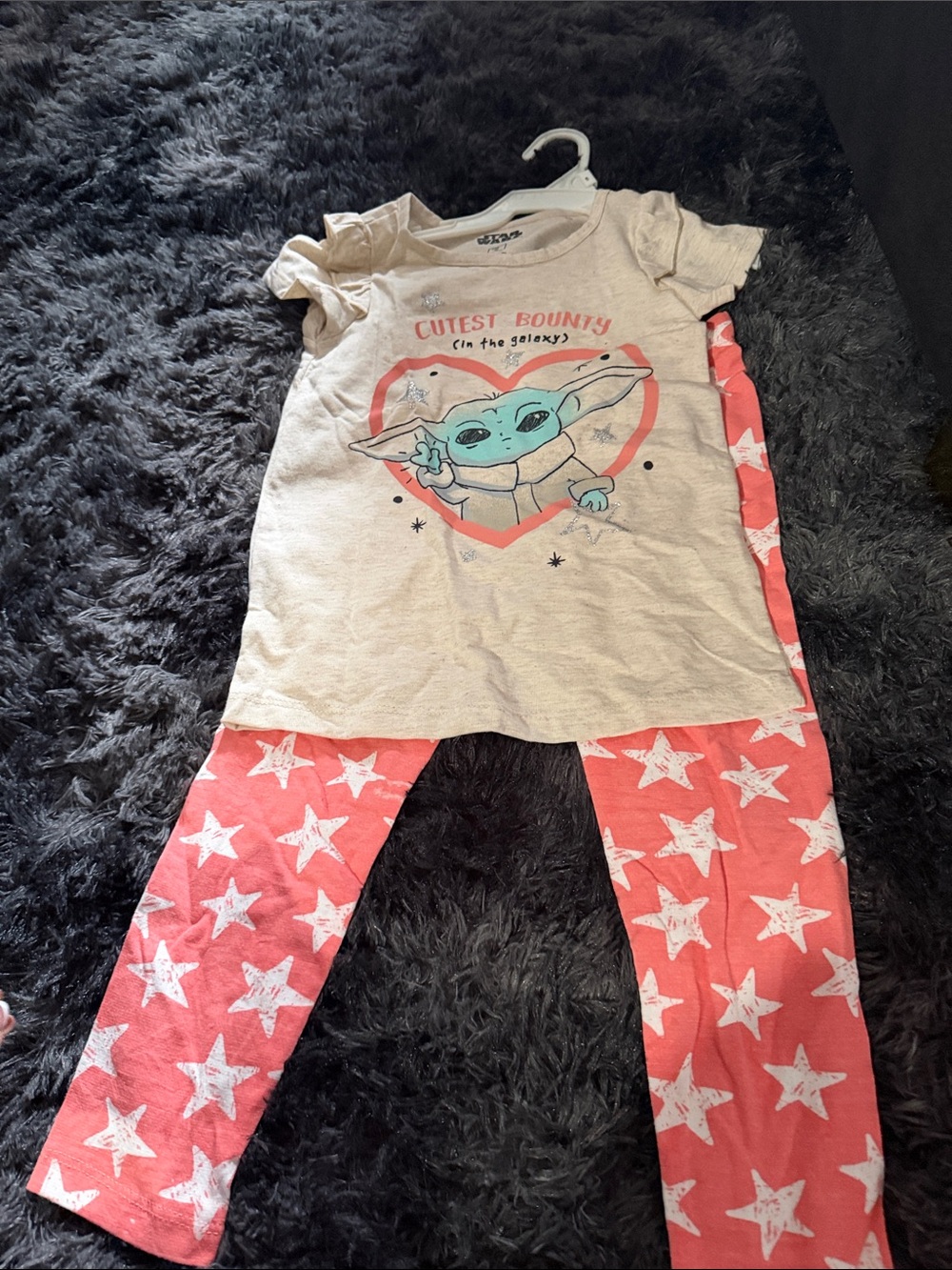 Star Wars Kids Pajama Set - Cream Top & Pink Star Pants
